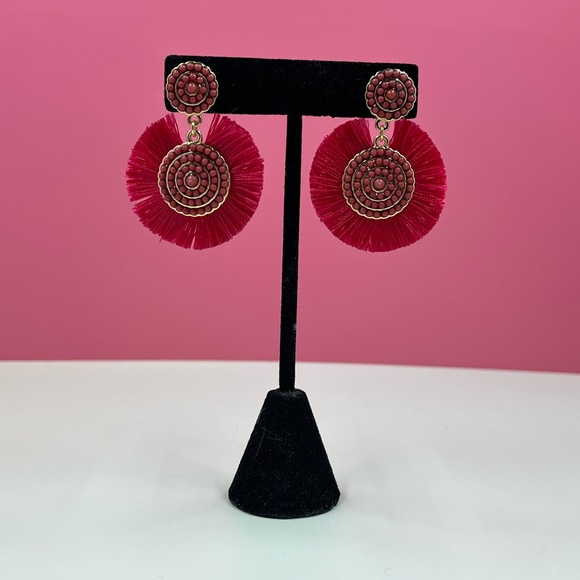 Jewelry - Vintage Y2K Hot Pink Drop Earrings with Coral
